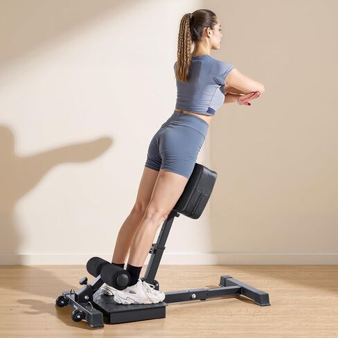 VEVOR Sissy Squat Machine, Multi-Function Deep Sissy Squat Bench for Leg Muscle Training, Easy Setup & Foldable Core Waistline & Glute Workout Equipment, Leg Exercise Machine for Home Gym, Black in Saudi Arabia