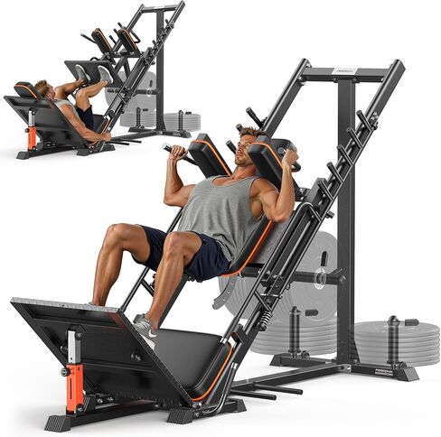 FEIERDUN 3‑in‑1 Leg Press Hack Squat Machine with Ultra-Quiet Pulley System – Adjustable Leg Press Machine for Home Gym with Stretch Board & Full Range of Motion in Saudi Arabia