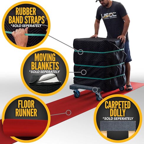 US Cargo Control Neoprene Floor Runner 27 Inch x 20 Feet, Reusable Floor Runner with Slip-Proof Surface and Non-Skid Bottom, Protects All Floor Types, Red in Kuwait