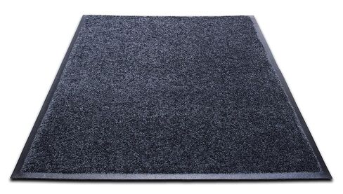 Guardian Platinum Series Indoor Wiper Floor Mat, Rubber with Nylon Carpet, 3'x 5', Black in Kuwait