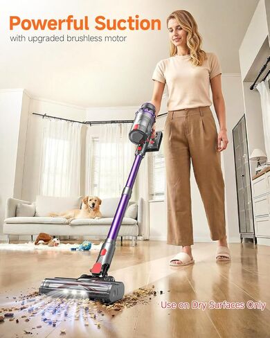 FEPPO Cordless Vacuum Cleaner, Powerful Stick Vacuum with 70Mins Runtime and Touch Screen, Self-Standing, Anti-Tangle Vacuum Cleaners for Home, Wireless Vacuum for Hardwood Floor/Carpet/Pet Hair in Kuwait