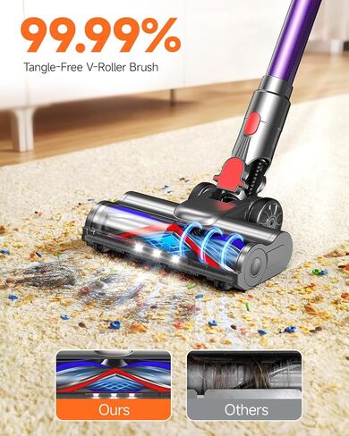 FEPPO Cordless Vacuum Cleaner, Powerful Stick Vacuum with 70Mins Runtime and Touch Screen, Self-Standing, Anti-Tangle Vacuum Cleaners for Home, Wireless Vacuum for Hardwood Floor/Carpet/Pet Hair in Kuwait