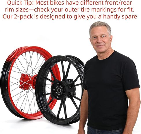 2PCS Motorcycle Rim Strips, Durable Rubber Rim Tape with Valve Stem Hole | Protects Inner Tubes from Spoke Nipple Punctures in Kuwait