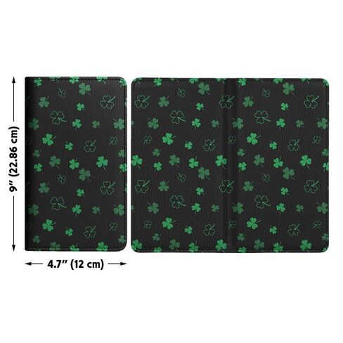 WIRESTER 4.7x9 inch Server Book for Waitress with Zipper Pocket, Magnetic Closure Waiter Book Wallet with Money Pocket, Restaurant Waitstaff Organizer Fit Server Apron - Shamrock Clover Leaves in Saudi Arabia