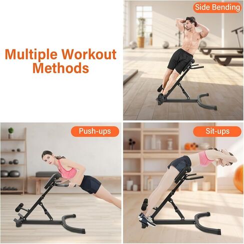 Roman Chair Hyperextension Bench Roman Chair Back Extension Machine Foldable 5 Position Sit up Multi-Functional Hyperextension Strength Exercise Bench 330 L in Kuwait