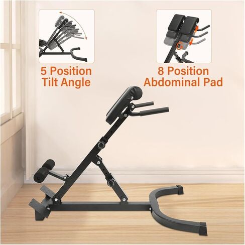 Roman Chair Hyperextension Bench Roman Chair Back Extension Machine Foldable 5 Position Sit up Multi-Functional Hyperextension Strength Exercise Bench 330 L in Kuwait