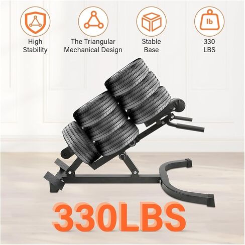 Roman Chair Hyperextension Bench Roman Chair Back Extension Machine Foldable 5 Position Sit up Multi-Functional Hyperextension Strength Exercise Bench 330 L in Kuwait