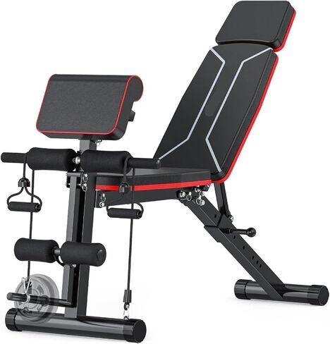 Roman Chair Hyperextension Bench Adjustable Weight Bench for Home Gym Foldable Incline Decline Sit up Exercise with Leg Extension Pad for Ful in Kuwait