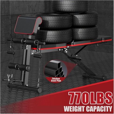 Roman Chair Hyperextension Bench Adjustable Weight Bench for Home Gym Foldable Incline Decline Sit up Exercise with Leg Extension Pad for Ful in Kuwait