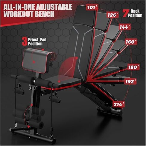 Roman Chair Hyperextension Bench Adjustable Weight Bench for Home Gym Foldable Incline Decline Sit up Exercise with Leg Extension Pad for Ful in Kuwait