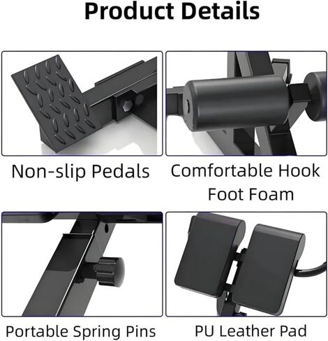 Roman Chair Hyperextension Bench Roman Chair Hyperextension Bench Adjustable Back Extension Machine for Home Gym Core Lower Workout 250lbs Weight Capacity in Kuwait