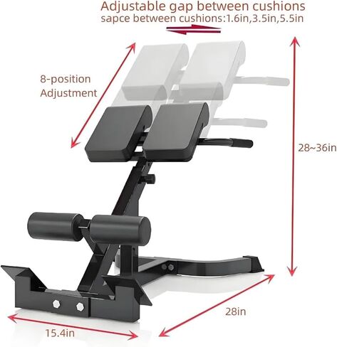 Roman Chair Hyperextension Bench Roman Chair Hyperextension Bench Adjustable Back Extension Machine for Home Gym Core Lower Workout 250lbs Weight Capacity in Kuwait