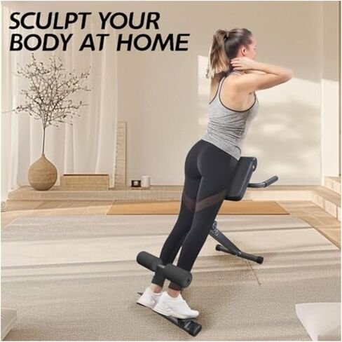 Roman Chair Hyperextension Bench Roman Chair - Adjustable Bench Foldable Exercise Back Extension Machine Equipment for Home in Kuwait
