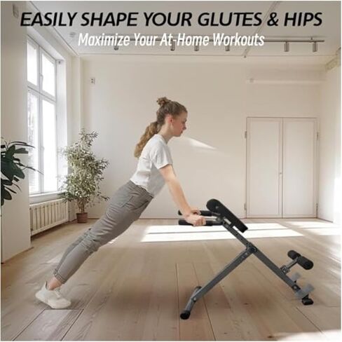 Roman Chair Hyperextension Bench Roman Chair - Adjustable Bench Foldable Exercise Back Extension Machine Equipment for Home in Kuwait