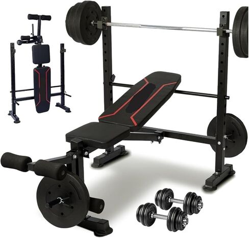 Roman Chair Hyperextension Bench Standard Weight Bench Set with Adjustable Leg Extension and Curl Features Foldable Flat Incline Decline Workout for Home in Kuwait