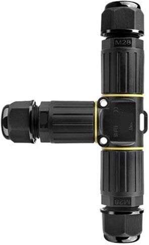 Screw-free terminal block P25T quick-connect connector for outdoor stadium lights 3-core wire T-type three-way waterproof connector(EW-P25T 10-14mm) in Kuwait