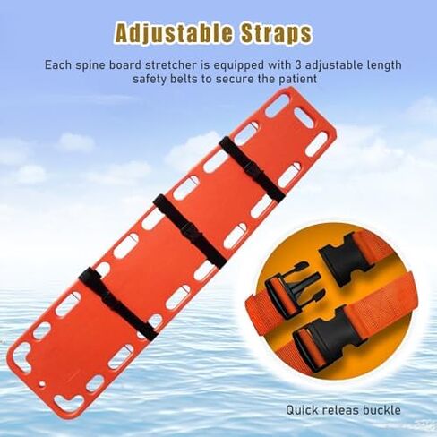 Folding Stretcher,Portable Swimming Pool Life-Saving Board, Emergency Rescue Spine Boards One-Piece Molding with 3 Seat Belt, Water Floating Stretcher First Responder Backboard in Saudi Arabia
