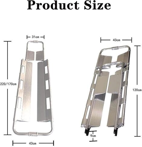 with Head Holder Emergency Rescue Stretcher 3 Gears Telescopic Folding Spine Board Stretcher Patient Emergency Transport Aluminum Alloy Separable Scoop Stretcher in Saudi Arabia