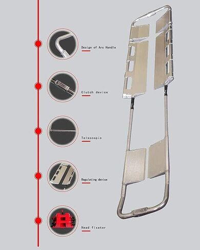 with Head Holder Emergency Rescue Stretcher 3 Gears Telescopic Folding Spine Board Stretcher Patient Emergency Transport Aluminum Alloy Separable Scoop Stretcher in Saudi Arabia