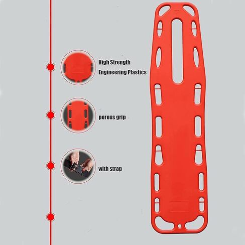 Spine Board Stretcher Backboard for Patient - Portable Patient Transport Rescue Lightweight PE Plastics Ambulance Stretcher with Fixed Strap, for Hospital, Clinic, Home, Ambulance in Saudi Arabia