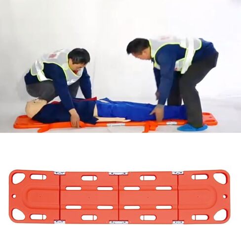 Folding Stretcher,Foldable Life Spine Boards, Water Emergency Rescue Board with 3 Seat Belt, Portable Quickly Deploy Stretcher Quad Fold Backboard for Swimming Pools in Saudi Arabia