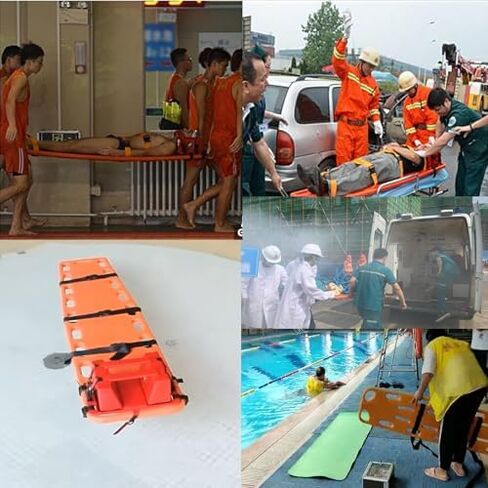 Folding Stretcher,Foldable Life Spine Boards, Water Emergency Rescue Board with 3 Seat Belt, Portable Quickly Deploy Stretcher Quad Fold Backboard for Swimming Pools in Saudi Arabia