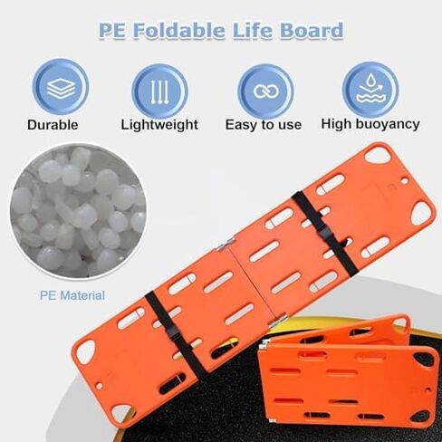 Emergency Foldable Spine Board Stretcher for Patient Immobilization & Transport - Lightweight, Durable Rescue Equipment for Ambulance & First Aid Use in Saudi Arabia