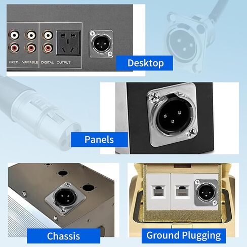 (8PCS) XLR Pass Through Cables Male to Female [New Version 2026] D Type XLR Cable for Audio Equipment Mixers Studio Box Connector Wall Plate Solderless with Installation Screws and Nuts in Saudi Arabia