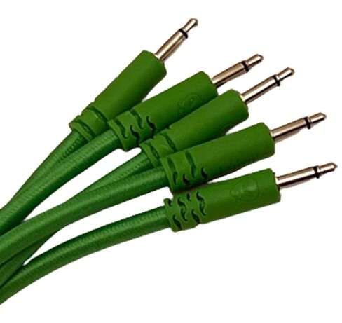 Luigis Modular Bucatini Braided Eurorack Patch Cables - Package of 5 Green Cables, 6" (15 cm) in Saudi Arabia
