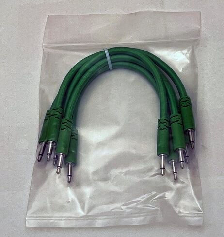 Luigis Modular Bucatini Braided Eurorack Patch Cables - Package of 5 Green Cables, 6" (15 cm) in Saudi Arabia