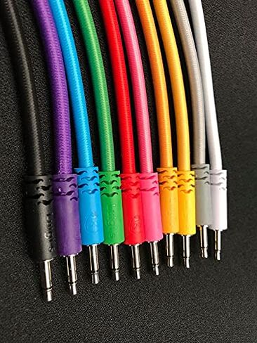 Luigis Modular Bucatini Braided Eurorack Patch Cables - Package of 5 Green Cables, 6" (15 cm) in Saudi Arabia