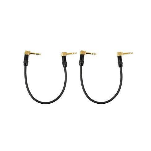 Audio2000'S C25001NP2 حزمتان من كابلات الصوت/التصحيح/المسرح/إعادة الترميز بطول 1 قدم مطلية بالذهب 1/4 بوصة من الزاوية اليمنى TRS إلى الزاوية اليمنى 1/4 بوصة TRS المطلية بالذهب (إجمالي كابلين بطول قدم واحد) in Saudi Arabia
