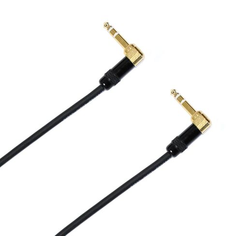 Audio2000'S C25001NP2 حزمتان من كابلات الصوت/التصحيح/المسرح/إعادة الترميز بطول 1 قدم مطلية بالذهب 1/4 بوصة من الزاوية اليمنى TRS إلى الزاوية اليمنى 1/4 بوصة TRS المطلية بالذهب (إجمالي كابلين بطول قدم واحد) in Saudi Arabia