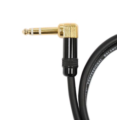Audio2000'S C25001NP2 حزمتان من كابلات الصوت/التصحيح/المسرح/إعادة الترميز بطول 1 قدم مطلية بالذهب 1/4 بوصة من الزاوية اليمنى TRS إلى الزاوية اليمنى 1/4 بوصة TRS المطلية بالذهب (إجمالي كابلين بطول قدم واحد) in Saudi Arabia