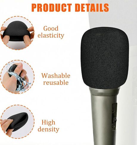 4 Pack Microphones Cover Soft Foam Mic Covers Microphone Foam Covers Microphone Windscreen Protection for Most Standard Handheld Microphones in Kuwait