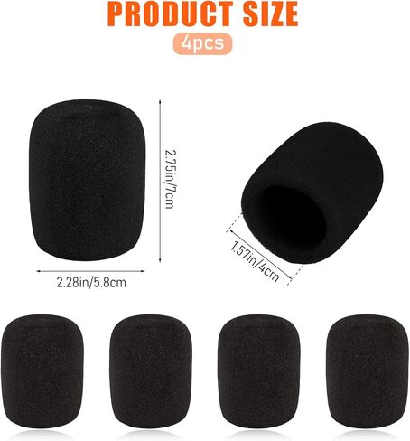 4 Pack Microphones Cover Soft Foam Mic Covers Microphone Foam Covers Microphone Windscreen Protection for Most Standard Handheld Microphones in Kuwait