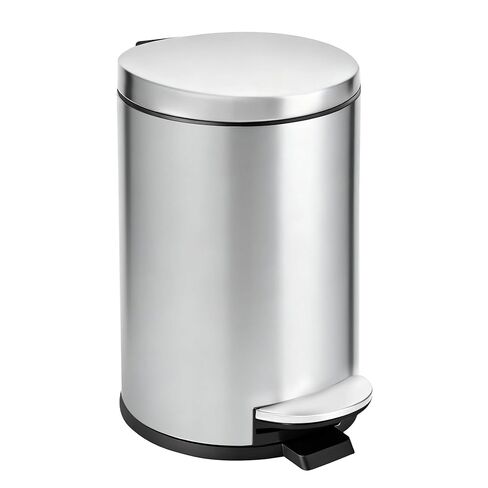 TIPGO Small Trash Can with Lid Soft Close, 4.5 Liters / 1.2 Gallon Bathroom Garbage Can, Mini Step Trash Bin, Stainless Steel Wastebasket for Bathroom, Bedroom, Office (Silver) in Kuwait
