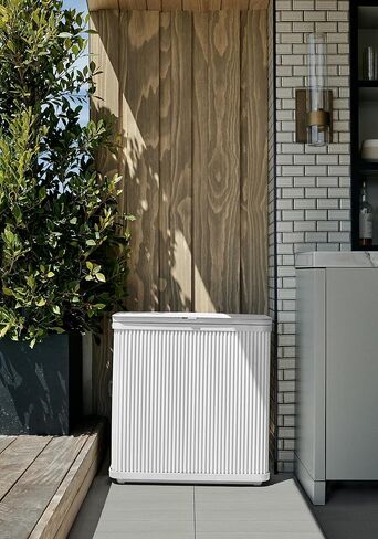 Veradek Tambour Series Outdoor Trash Can with Lid – All-Weather Waste Bin for Patio, Pool, BBQs & Parties | Durable Dual Bag System up to 30 Gallons | Modern Design for Backyard or Deck in Saudi Arabia