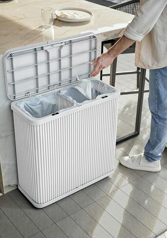 Veradek Tambour Series Outdoor Trash Can with Lid – All-Weather Waste Bin for Patio, Pool, BBQs & Parties | Durable Dual Bag System up to 30 Gallons | Modern Design for Backyard or Deck in Saudi Arabia