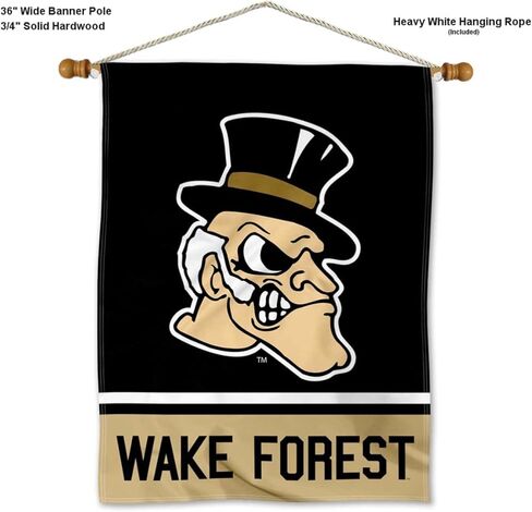 Wake Forest Demon Deacons Banner with Hanging Pole in Saudi Arabia