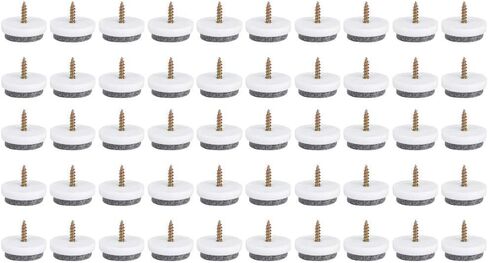 Felt Nail Pad 50Pcs Non Slip Chair Leg Nail for Table Sofa Cabinet Wooden Floor Protection Stainless Steel ABS Plastic White Gray 24mm (22mm) in Saudi Arabia