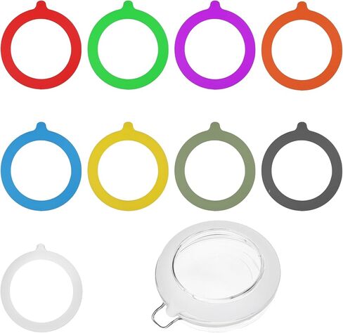 9 PCS Rubber Seals for Glass Jars 3.75" Diameter Silicone Replacement Gaskets for Jars Silicone Gasket Sealer for Food Storage Multicolor in Saudi Arabia