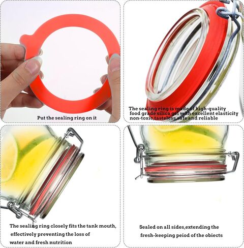 9 PCS Rubber Seals for Glass Jars 3.75" Diameter Silicone Replacement Gaskets for Jars Silicone Gasket Sealer for Food Storage Multicolor in Saudi Arabia