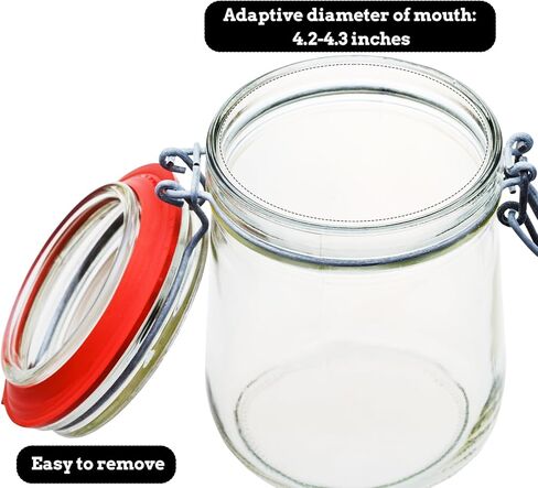 9 PCS Rubber Seals for Glass Jars 3.75" Diameter Silicone Replacement Gaskets for Jars Silicone Gasket Sealer for Food Storage Multicolor in Saudi Arabia