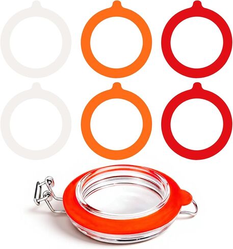 6PCS Rubber Seals for Glass Jars, 3.65" Silicone Jar Gaskets Replacement, Leak-Proof Canning Silicone Fitting Seals, Airtight Leakproof Gasket Sealing Rings Replacement for Regular Mouth Canning Jar in Saudi Arabia