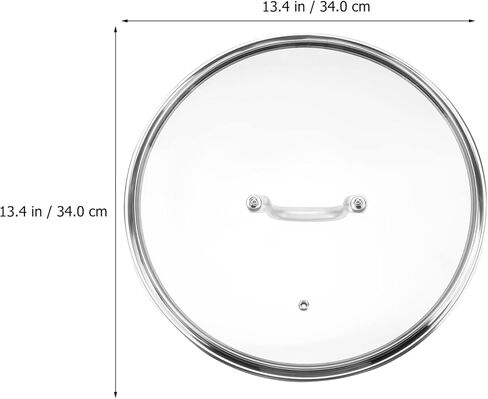 DOITOOL 13.11 Inch Tempered Glass Pot Lid with Heat Resistant Stainless Steel Handle Thickened Transparent Pan Cover for Kitchen Cookware Skillet Fry Pan in Saudi Arabia