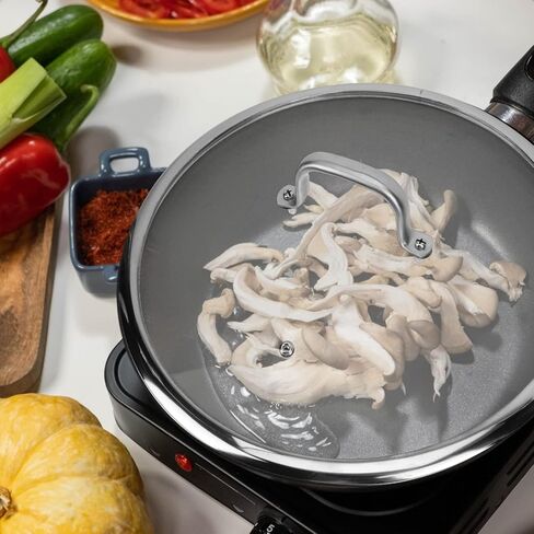 DOITOOL 13.11 Inch Tempered Glass Pot Lid with Heat Resistant Stainless Steel Handle Thickened Transparent Pan Cover for Kitchen Cookware Skillet Fry Pan in Saudi Arabia