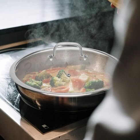 DOITOOL 13.11 Inch Tempered Glass Pot Lid with Heat Resistant Stainless Steel Handle Thickened Transparent Pan Cover for Kitchen Cookware Skillet Fry Pan in Saudi Arabia