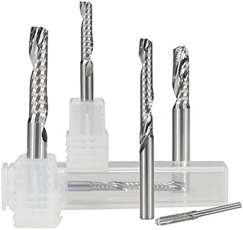 1pcs Single Flute O Flute End Mill 1mm-3.175mm Shank Single Flute Aluminum Cutting End Mill Spiral Milling Cutter Carbide CNC Router Bit in Kuwait