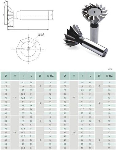 1pcs Carbide Dovetail Cutter 30-60mm Cutting Diameter High Speed Steel Groove Milling Cutter 60 Degree Straight Shank Dovetail Groove Milling Cutter End Mill(50x60 Degree) in Kuwait